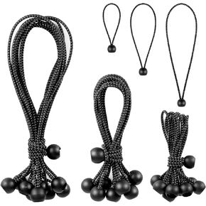 Ball Bungee Cords 4,6,9 Inch,30 PCS Tarp Bungee Balls Heavy Duty Canopy Tarp Tie Cords for Camping, Shelter,Cargo,Tent Poles with UV Resistant