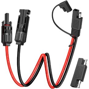 ELECTOP Solar Panel Connector Cable, 10AWG SAE Connector to Male & Female Solar Connectors PV Extension Cable Wire for RV Solar Panel DC Power Battery Charger with SAE Polarity Reverse Adapter
