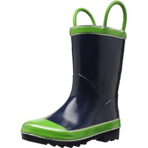 Northside baby girls Classic Rain Boot, Navy/Green, 8 Toddler US