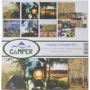 Reminisce (REMBC) Happy Camper Scrapbook Collection Kit, Multi Color Palette, 12x12 inches