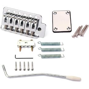 52.5mm (2-1/16 inch) Vintage ST Guitar Tremolo Bridge 6-Screw Assembly with 36mm Steel Block for Fender Squier/Mexico Strat Stratocaster Electric Guitar Replacement (Chrome)