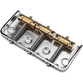 Guyker Fixed Short Bridge Assembly with Brass Compensated 3-Saddle and Steel Base Plate Compatible with Vintage Tele TL Telecaster Start ST Electric Guitar