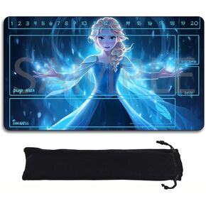 Lorcana Playmats Compatible TCG 24x14 Inches Gaming Mat, Non-Slip Rubber with Zones Play Mat and Free Storage Bag（DIS13）