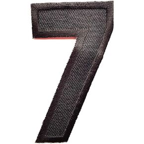 3 INCH Black Number 7 Patches Appliques Fabric Decorating for Hat Cap Polo Backpack Clothing Jacket T-Shirt DIY Embroidered Iron On/Sew On Patch