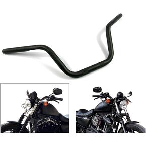 Motorcycle Hanger 1 inch 25mm Ace Cafe Racer Clubman Handlebar Handle bars handlebars Bar compatible with Harley Sportster XL883 XL1200(Black U Shape)