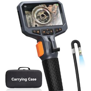 Articulating Borescope with Dual Lens Endoscope Camera, Teslong Two-Way Articulated Industrial Inspection Camera with LED Light, Flexible Mechanic Fiber Optic Snake Scope Cam for Wall Automotive-5FT