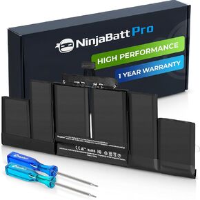 NinjaBatt Battery A1494 for Apple MacBook Pro Retina 15" [Mid & Late 2013 2014 Years] A1398 ME293 ME294 – Long Lasting [11.26V/95Wh]