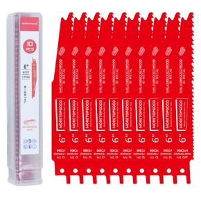 25 Pack 9 Inch, 14/18 TPI Reciprocating Saw Blade for Medium Metal Cutting, Cobalt Bi-Metal Saw Blades for Metal Pipe, Carbide Alloy Steel, Automobile Dismantling