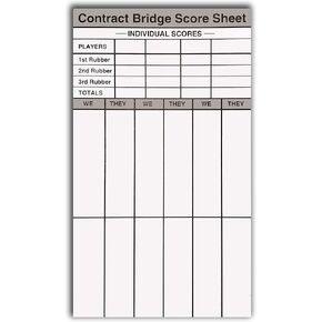 Baron Barclay Bridge Score Pads with Scoring Rules on Inside Covers: 360 Sheets Total-Double Sided Score Sheets for Contract/Rubber/Party Bridge Sized 4" x 7" (30 Sheets Per Pad, 6 Pads Per Pack)