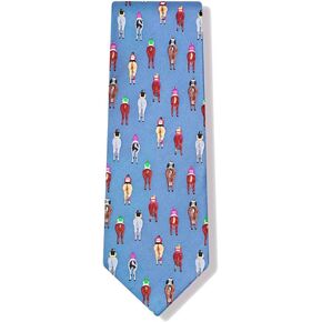 Men's 100% Silk Horse Racing Bringing Up The Rear Kentucky Derby Necktie Tie