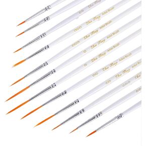 12 PCS Detail Paint Brushes Miniature Paint Brushes Fine Paint Brushes for Detail Ultra Fine Point Tip Micro Mini Tiny Artist Paintbrush Acrylic Paint Brushes for Nails Gel Polish Painting Nail Design