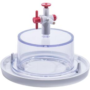 SP Bel-Art Clear Polycarbonate Mini Vacuum Desiccator with White Polypropylene Bottom; 0.02 cu. ft. (F41099-0000)