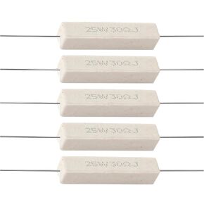 BlueStars 5pcs 25W 30 ohm Premium-Quality Ceramic Cement Resistor - Resistance Tolerance ±5% 30r - Replacement for Computer, TV Set, Apparatus, and Other Equipment