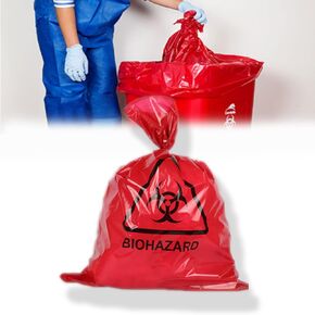 Biohazard Waste Bags - Disposable Safety Bag, Autoclavable, Puncture Resistant, 20 Gal Capacity, 1.77 mil, 45 mircon, 24"x 31" (20 PCS)