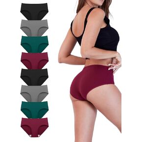 Womens Underwear Cotton Stretch Ladies Hipster Panties Full Coverage Pack of 8