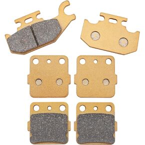 Semi-Metallic-Pro Front & Rear Brake Pads for Yamaha Kodiak 400 450 Wolverine 450 Grizzly 400 450, OEM# 3GD-W0045-01-00 5GH-W0046-10-00 1D9-W0046-00-00