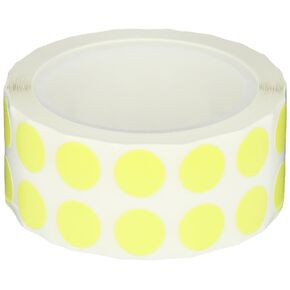 Diversified Biotech Tough-Spots T-SPOTS-50Y Polyvinyl Label, 1/2" Diameter, Yellow (Roll of 1000)
