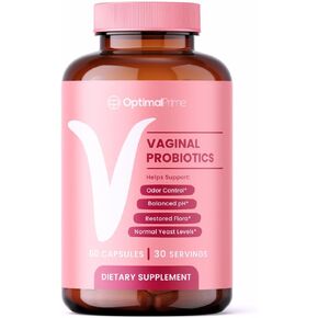 Optimal Prime Vaginal Probiotics for Women with Prebiotics, Cranberry Extract, and a Lactobacillus Probiotic Blend, Supports Healthy Vaginal Flora, Odor Control, pH Balance, 60 Capsules