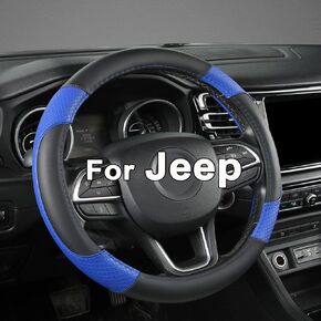 GIANT PANDA Steering Wheel Cover for Jeep Wrangler, Car Steering Wheel Cover for Jeep Grand Cherokee and Cherokee - Black
