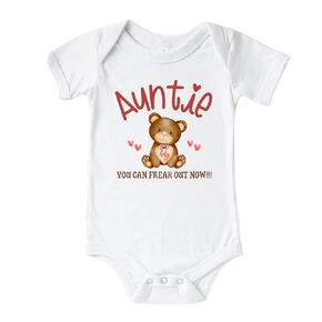 Hi Auntie You Can Freak Out Now Surprise Pregnancy Announcement Gift to Aunt, Sister, Sister in Law, Cute Aunt Baby Announcement Onesie, Hi Auntie Baby Reveal Ideas, Gift for Aunt To Be SUBLIATIE1