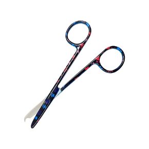 Cynamed Suture Stitch Scissors 4.5" with Crescent Delicate Hook- Perfect for Suture Removal, First Aid, EMS Training and More Premium Quality Instrument- Stainless Steel (Zebra, Pink)