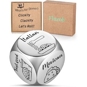 2 PCS Date Night Dice Couples Gift Ideas Husband Wife Anniversary for Him Her Boyfriend Girlfriend Wedding Love Food Decider Dice Fun Valentines Christmas Birthday Presents for Women Men