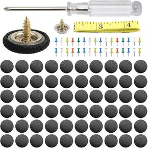 Kewucn 60 PCS Car Roof Headliner Repair Kit, Vehicle Roof Snap Rivets Retainer with Installation Tool, Auto Interior Ceiling Cloth Fixing Repair Button, Suitable for Most Cars (Beige Flannelette)