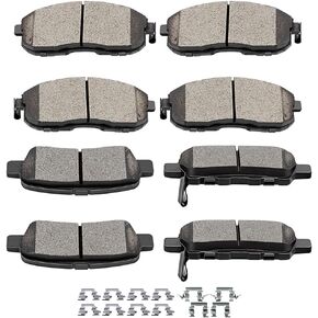 SCITOO Ceramic Front Rear Disc Brake Pad Set fit for 2003-2005 for Infiniti G35, 2003-2005 for Nissan 350Z, 2007-2013 for Nissan Altima, 2011-2017 for Nissan Juke, 2007-2012 for Nissan Sentra
