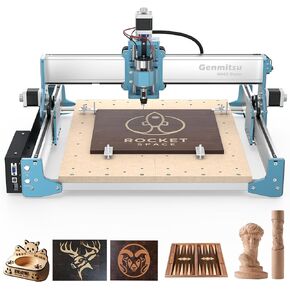Genmitsu 4040 Reno CNC Router Milling Machine for Woodworking, Acrylic Cutting, Quieter Movement Wood Carving Cutter, Metal Engraver Working Area 15.75′′ x 15.75′′ x 3′′
