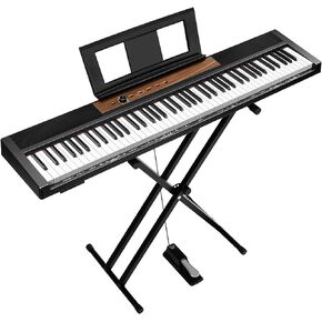 Starfavor 88 key Compact Digital Piano, Dual 25W Speakers, Velocity-Sensitive Semi-Weighted Keyboard Piano, Recording/MIDI/USB, Electric Piano Keyboard Set, Sustain Pedal, Portable Piano Stand