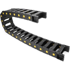 uxcell R55 Plastic Open Type Cable Wire Carrier Drag Chain 25mm x 77mm Internal Size 1M Length for CNC Black