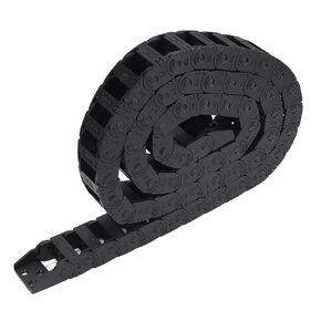 Heyiarbeit 10x11mm Cable Drag Chain R18 1M Plastic Carrier Drag Chain Cable Wire with End Connectors Open Type for Electrical Machines CNC Black
