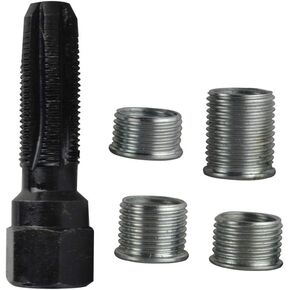 FLYPIG M14 x1.25 Carbon Steel Spark Plug Re-thread Repair Tool Tap Reamer Inserts Kit 14mm Spark Plug Thread Repair Kit