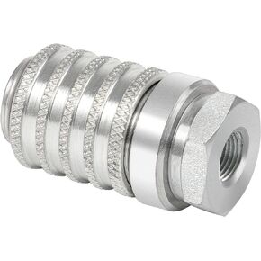PD222 Series PD Steel Test Port and Diagnostic Equipment Quick Coupler with Female Pipe Thread, 1/8" Body Size, 1/8"-27 NPTF Thread Size, 1.67" Length