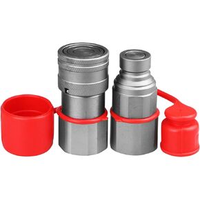 3/4" NPT Skid Steer Bobcat Kubota Flat Face Hydraulic Quick Connect Couplers/Couplings,The Hydraulic Quick Disconnect Couplings Interchange with 1/2" Body ISO 16028 standard, 1/2"Body+ 3/4" NPT Thread