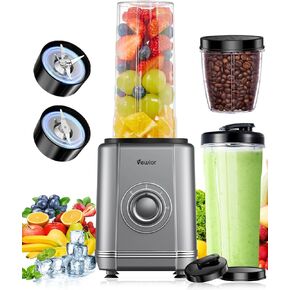1200W Blender for Shakes and Smoothies, VEWIOR Personal Blender with 6-Edge Blade, 23oz*2 BPA Free To-Go Cups, 3 Modes Control, Suitable for Kitchen, Ideal for Frozen Drinks, Sauces