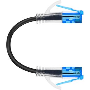 كابل إيثرنت Cat 6a بطول 0.5 قدم (عبوتان) - كابل تصحيح Cat6a، كابل تصحيح Cat 6a 28AWG 10 جيجابت في الثانية لمراكز البيانات، كابل إيثرنت Cat6a، كابل الشبكة، كابل الإنترنت (أسود، 0.5FT 2Pack)
