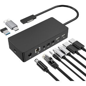 Surface Dock, Surface Pro Docking Station with 90W Power Supply Compatible with Surface Pro 8/X/7/6/4/3/2017, Surface Laptop 4/3/2/go, Surface Laptop, Surface Book2,Surface Book,Surface Go