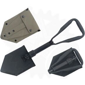 Genuine Military Issue Entrenching Tool, Folding Shovel w D Handle