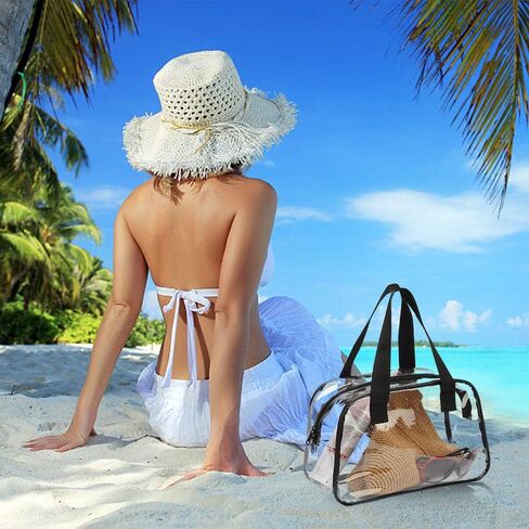 حقيبة Eland Clear Tote Bag معتمدة من الاستاد، محفظة صغيرة شفافة لصالة الألعاب الرياضية أو العمل أو السفر أو الحفلات الموسيقية in Kuwait