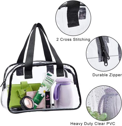 حقيبة Eland Clear Tote Bag معتمدة من الاستاد، محفظة صغيرة شفافة لصالة الألعاب الرياضية أو العمل أو السفر أو الحفلات الموسيقية in Kuwait