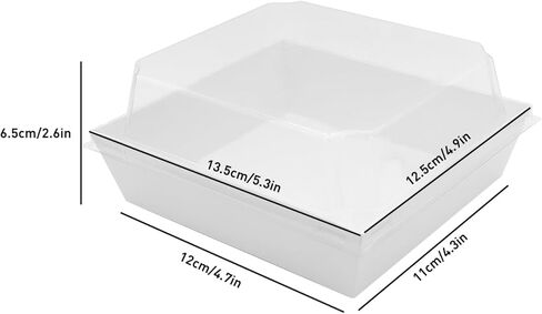50 عبوة من علب الكيك الصغيرة مقاس 10.16 سم، وصناديق المعجنات الصغيرة، وصناديق الحلوى، وصناديق المكافآت الشفافة، وحاويات شرائح الكعك للاستعمال مرة واحدة للفحم والفراولة والسلع المخبوزة (أسود) in Kuwait