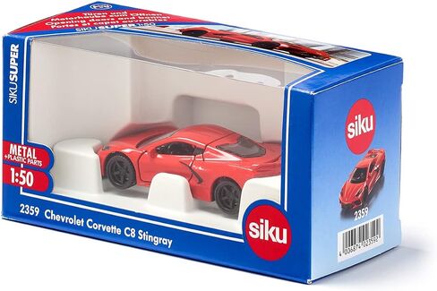 Siku 2359, Chevrolet Corvette Stingray, Toy car, 1:50, Metal/Plastic, Red, Opening Bonnet and Doors, Interchangeable Wheels in Saudi Arabia