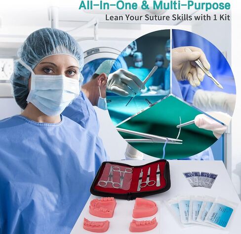 Dental Oral Practice Kit - Dental Training Kit with 4 Soft Silicone Oral Pad - 25 Pcs Set Practice Kit for Dentist Practice & Assistant Student Training in Saudi Arabia