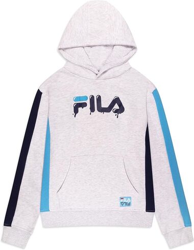 سويت شيرت من الصوف المصقول بغطاء للرأس للجنسين للأولاد والبنات من Fila Heritage مع غطاء للرأس ملابس أطفال in Saudi Arabia