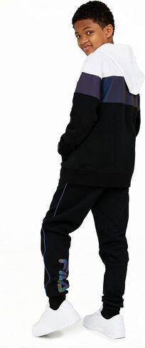 سويت شيرت من الصوف المصقول بغطاء للرأس للجنسين للأولاد والبنات من Fila Heritage مع غطاء للرأس ملابس أطفال in Saudi Arabia