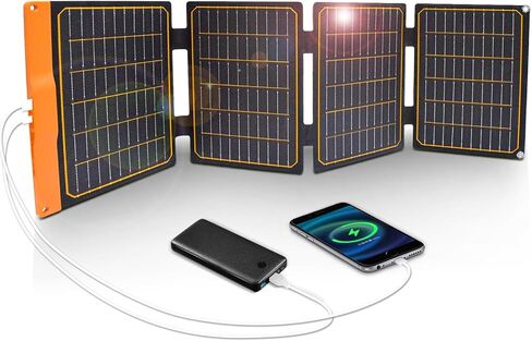 FlexSolar 40W USB Foldable Solar Panel Chargers 18W USB-A USB-C Portable Power Emergency ETFE Monocrystalline Small Panels IP67 Waterproof Camping Hiking Backpacking for Phones Power Banks Tablets in Saudi Arabia