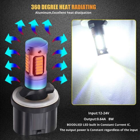 Boodled 9-30V 1200LM 880 890 892 893 899 LED مصابيح ضباب LED فائقة السطوع 4014 30-SMD رقائق LED بديلة لمصابيح الضباب أو مصابيح DRL، 6000K-6500K، زينون أبيض (عبوتان). in Kuwait