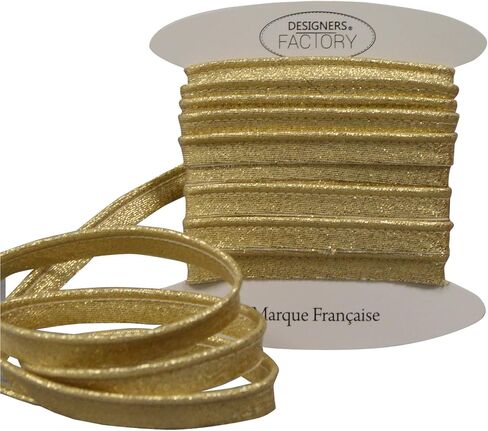 زخرفة أنابيب معدنية ذهبية أو فضية - جودة جميلة - سلك لحام حواف الأنابيب - سلك أنابيب لوركس للوسائد أو الوسائد أو الملابس (بمقدار 5.46 ياردة، فضي) in Kuwait