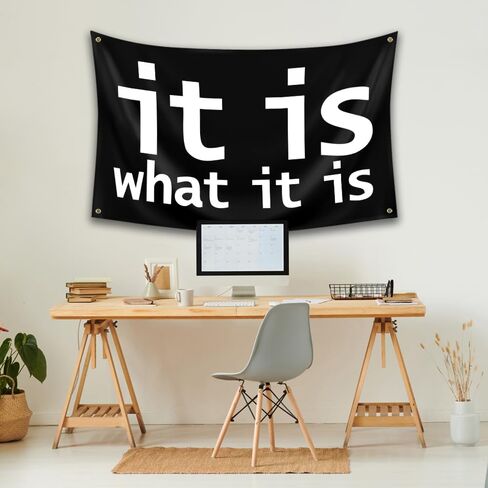 Funny Tapestry with the Slogan 'it is what it is' Meme Tapestry 3x5 Feet for Bedroom Living Room Decor College Dorm Room Indoor & Outdoor Decoration in Saudi Arabia